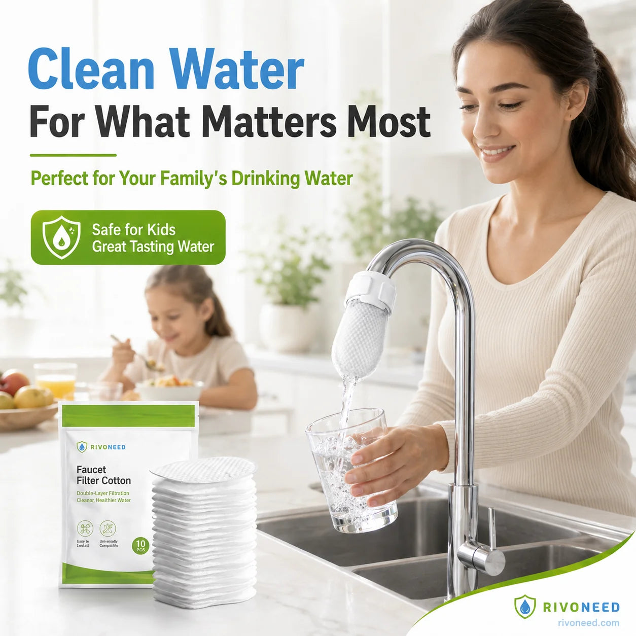 Anti-Splash Kitchen Faucet Filter for Sediment & Rust Removal