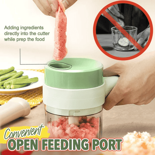 5-in-1 Electric Vegetable Chopper — Cordless Food Processor with Cleaning Brush