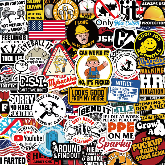 ✨Please add a little more fun to your ordinary life ——150Pcs BlueCollar Funny Stickers👷‍♂️