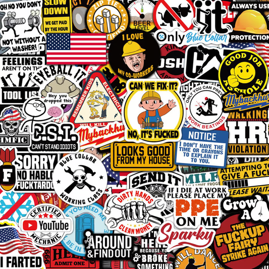 ✨Please add a little more fun to your ordinary life ——150Pcs BlueCollar Funny Stickers👷‍♂️