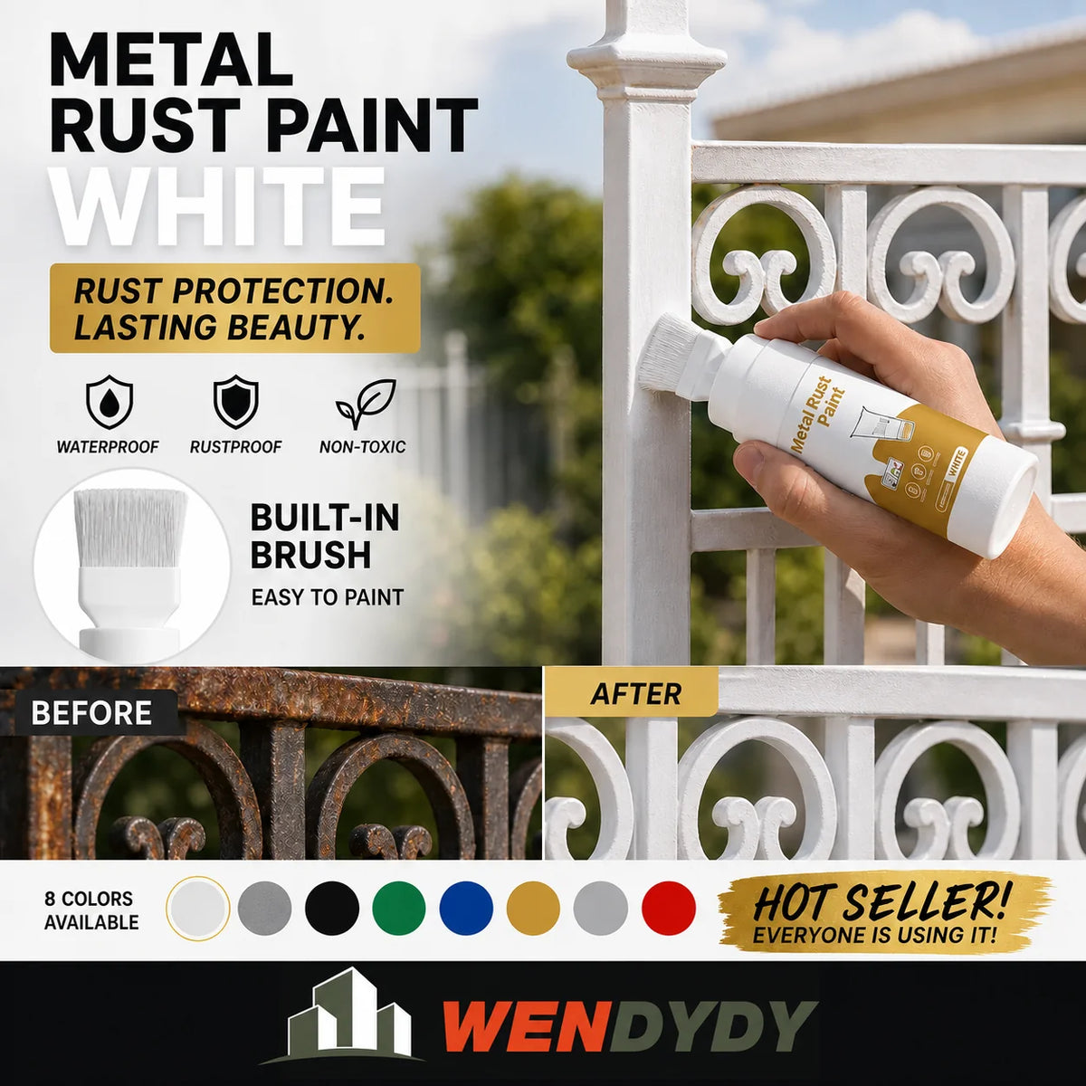 ✨New Arrival✨Water-Based Metallic Silver Paint with Built-in Brush（50% OFF）