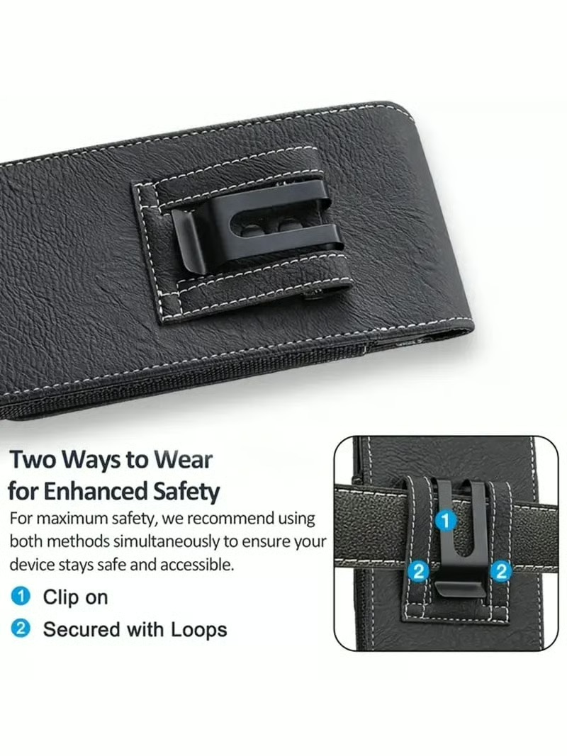 🏆 Last Day Special Price ! 🔥Premium Men's PULeather Cell Phone📱 HolsterPouch👛