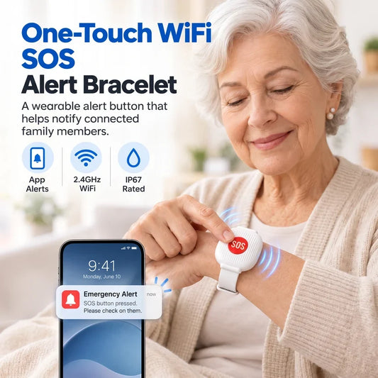 🚨 WiFi SOS Alert Bracelet – One-Touch Emergency Alerts with Family App Notifications📱