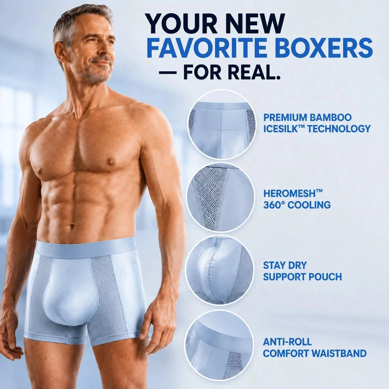 【Buy 3 Get 2 Free】-2026 HOT SALE🔥 Premium Leakproof Bamboo IceSilk Boxer