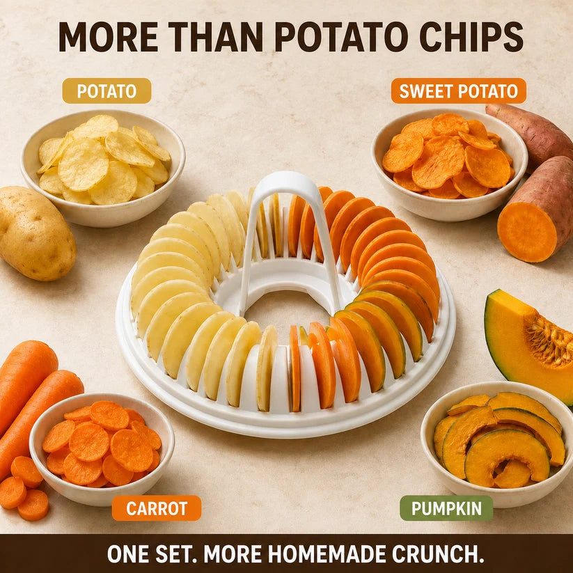 DIY Microwave Potato Chip Maker with Slicer Bowl Set