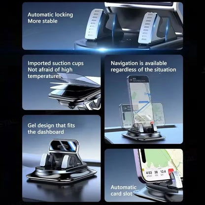 360° Rotatable Car Phone Holder — Dashboard Mount for Navigation