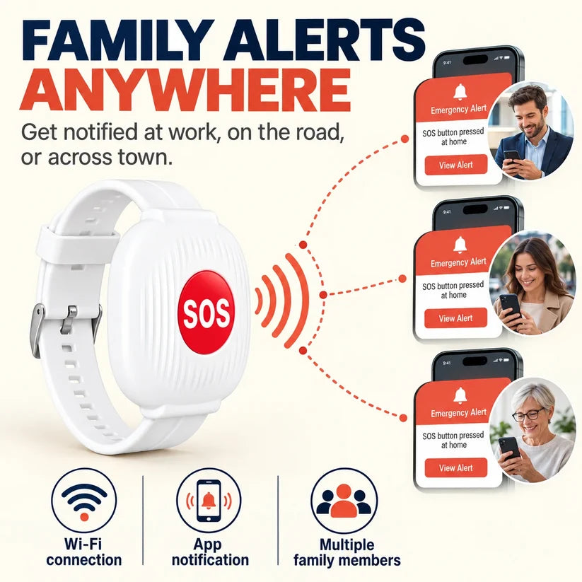 🚨 WiFi SOS Alert Bracelet – One-Touch Emergency Alerts with Family App Notifications📱