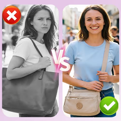 👜 Women Solid Color Crossbody Bag ✨ Multi-Pocket Zipper Fashion Daily Bag