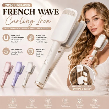 🌸LIMITED-TIME 50% OFF!🌟32MM Wavy Hair Curler – Big Bouncy Curls, 4 Adjustable Heat Settings & Negative Ion Care – Salon-Quality Styling at Home 💇‍♀️