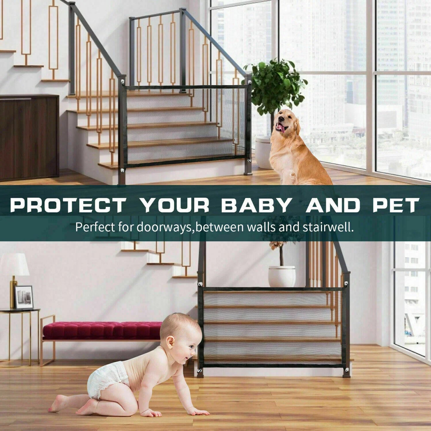 Portable Kids Pets Safety Door Guard
