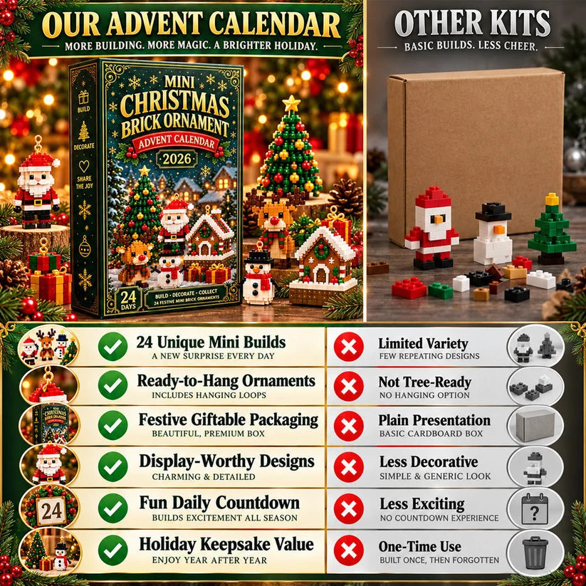 ⏳ 🎄 2026 Mini 24-Day Mini Christmas Ornament Advent Calendar 🧱