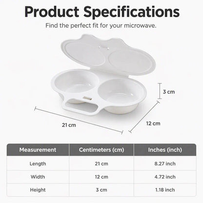 🥚 Perfect Poached Eggs in 2 Mins – No Oil, No Explosion. Microwave Egg Cooker with Splash-Proof Lid.