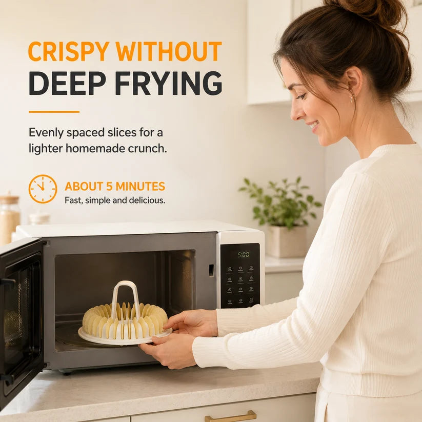 DIY Microwave Potato Chip Maker with Slicer Bowl Set