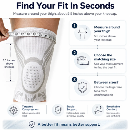 Adjustable, high-quality compression knee brace suitable for men, women, and all ages.