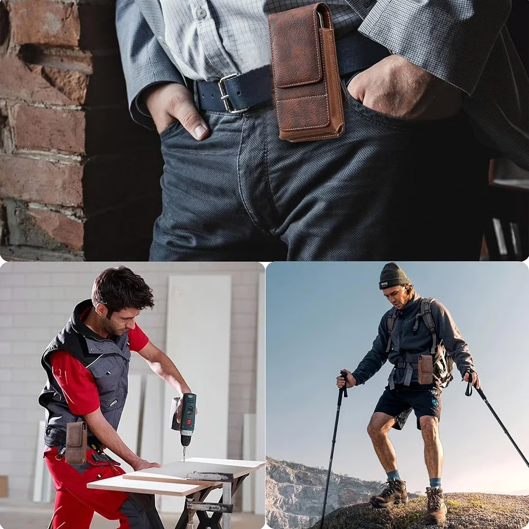 🏆 Last Day Special Price ! 🔥Premium Men's PULeather Cell Phone📱 HolsterPouch👛
