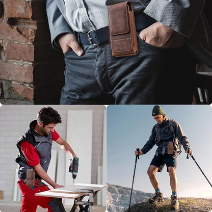 🏆 Last Day Special Price ! 🔥Premium Men's PULeather Cell Phone📱 HolsterPouch👛
