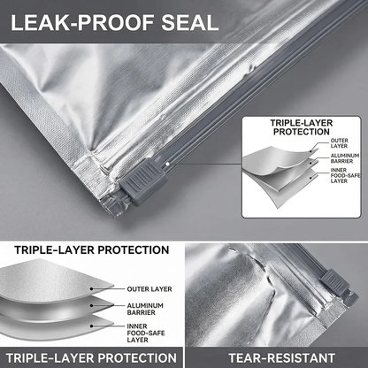 🛡️🥬 Reusable thickened upright aluminum foil sealing storage bags with labelschu'fang