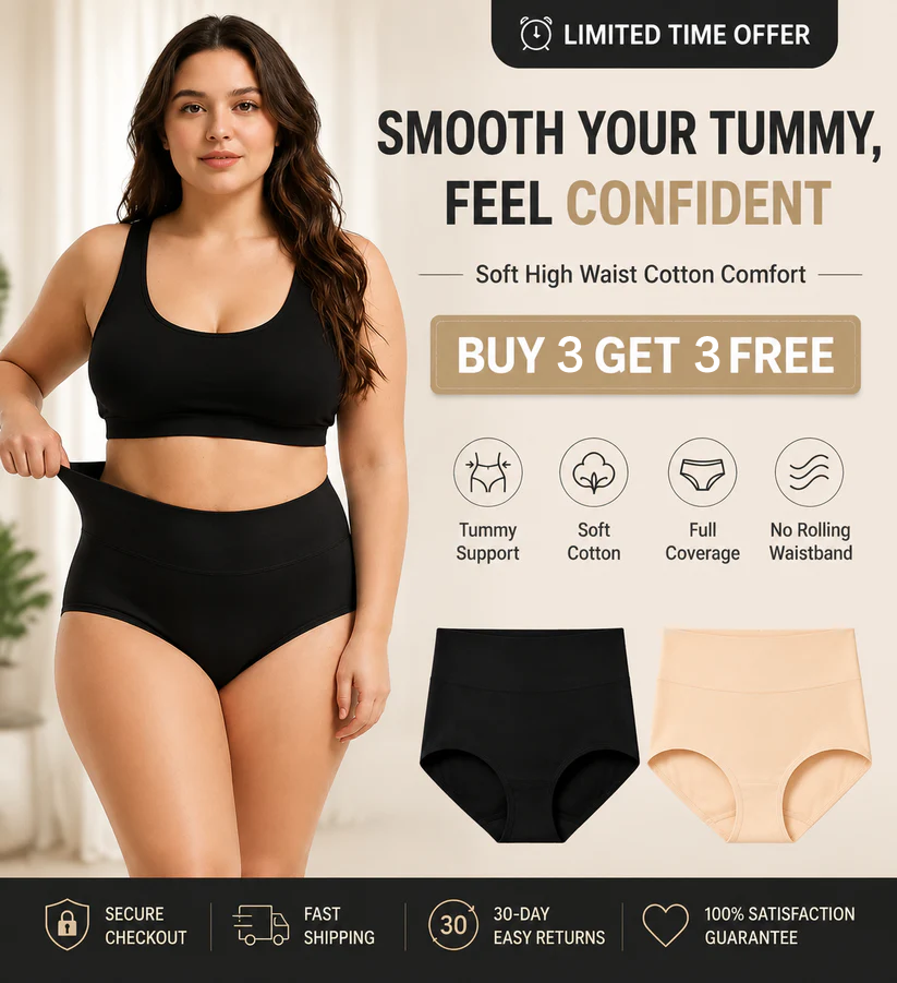 🌸Last day -✨Buy 3 Get 3 Free🌸Smooth Your Tummy Soft High Waist Cotton Comfort