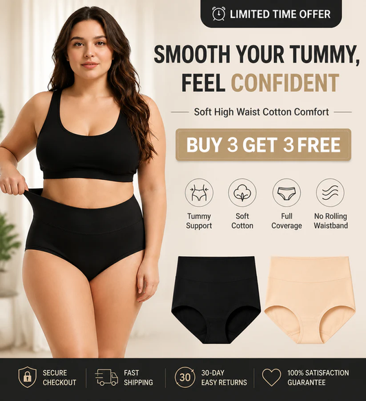🌸Last day -✨Buy 3 Get 3 Free🌸Smooth Your Tummy Soft High Waist Cotton Comfort
