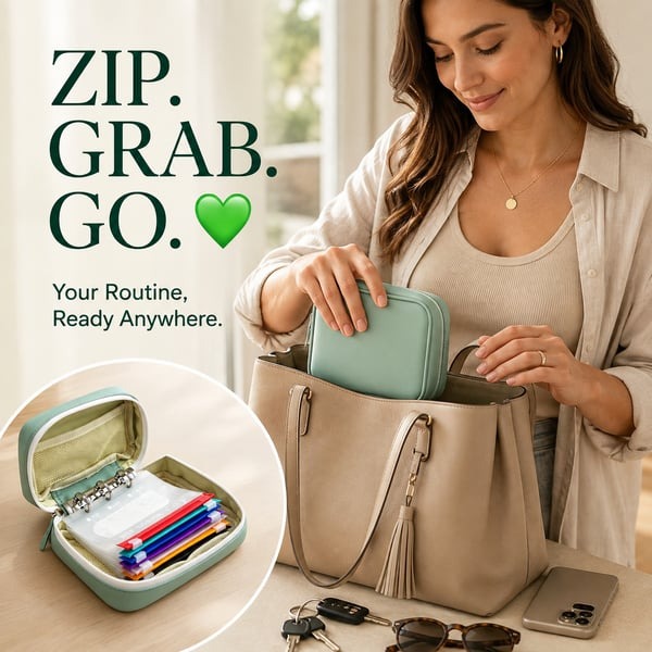 ✨2‑Week Pill Organizer Binder Case 💊 Travel Waterproof Medication Storage Bag