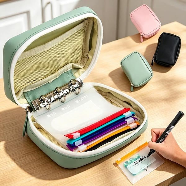 ✨2‑Week Pill Organizer Binder Case 💊 Travel Waterproof Medication Storage Bag