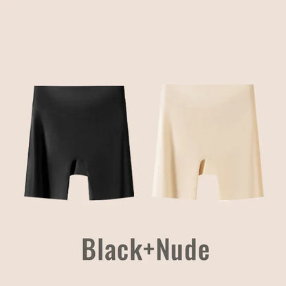 Women High-waist Ice Silk Underwear with Tummy-control Hip-lifting