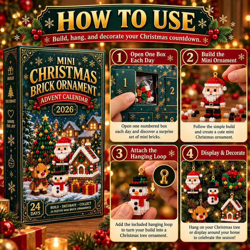 ⏳ 🎄 2026 Mini 24-Day Mini Christmas Ornament Advent Calendar 🧱