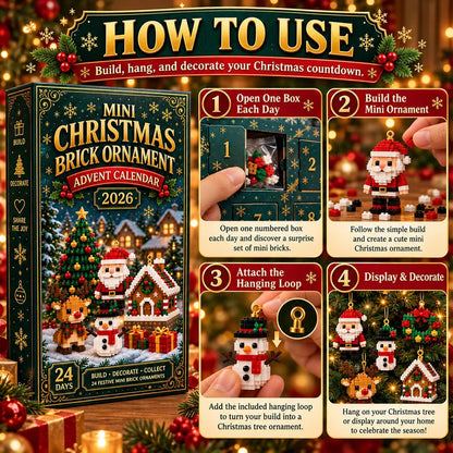 ⏳ 🎄 2026 Mini 24-Day Mini Christmas Ornament Advent Calendar 🧱
