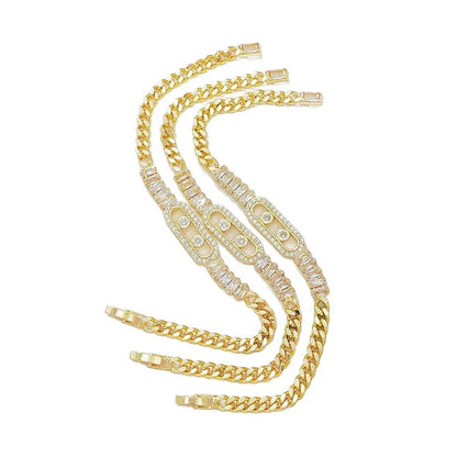 ✨ Women's Gold-Tone Cubic Zirconia Chain Bracelet
