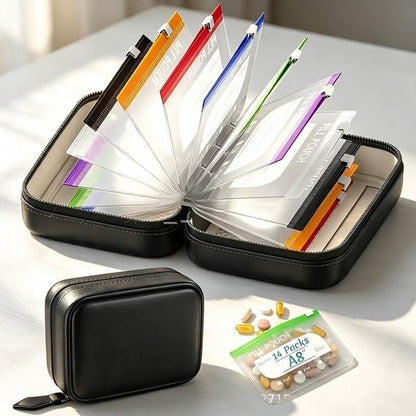 ✨2‑Week Pill Organizer Binder Case 💊 Travel Waterproof Medication Storage Bag