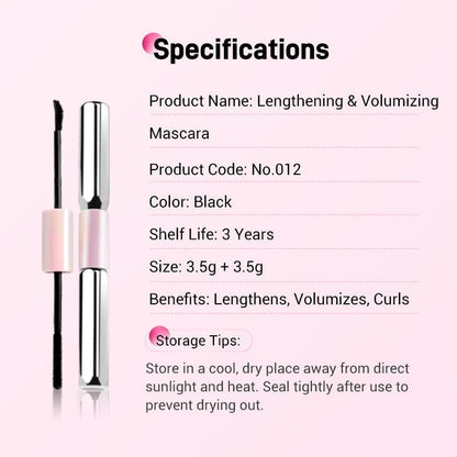 💕50% OFF 💕Double-Ended Waterproof Lengthening & Curling Mascara