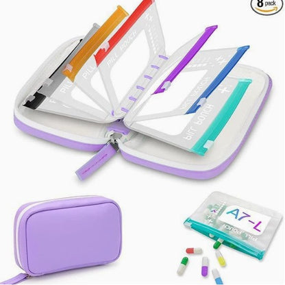 ✨2‑Week Pill Organizer Binder Case 💊 Travel Waterproof Medication Storage Bag