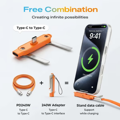 🔥🔥 Magnetic Fast Charging Cable with Detachable Phone Stand