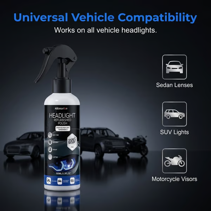 💡 Car Headlight Cleaning & Restoration Agent – Scratch Remover, UV Protection & Anti-Yellowing 🚗