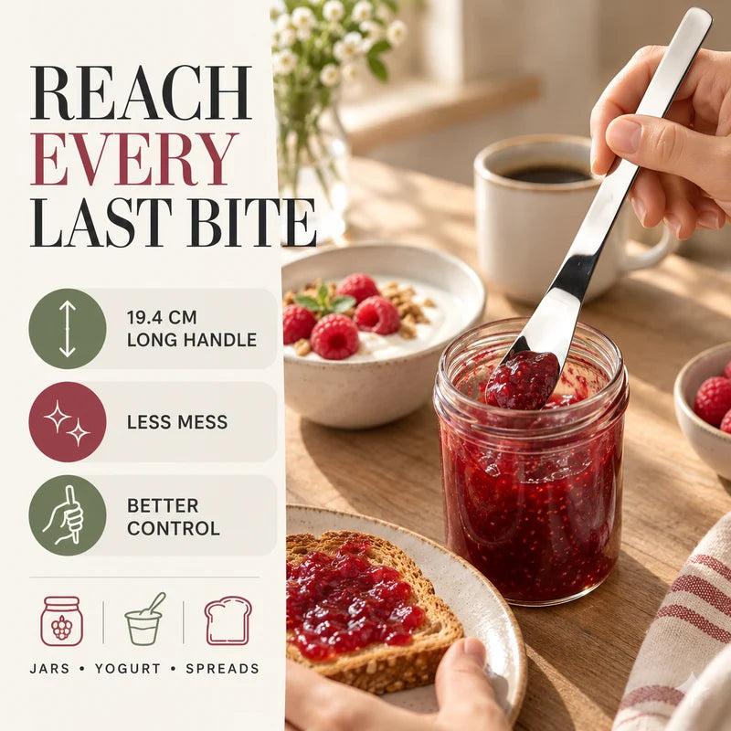 🔥HOT SALE🔥Stainless Steel Dessert Spoon with Long Ergonomic Handle