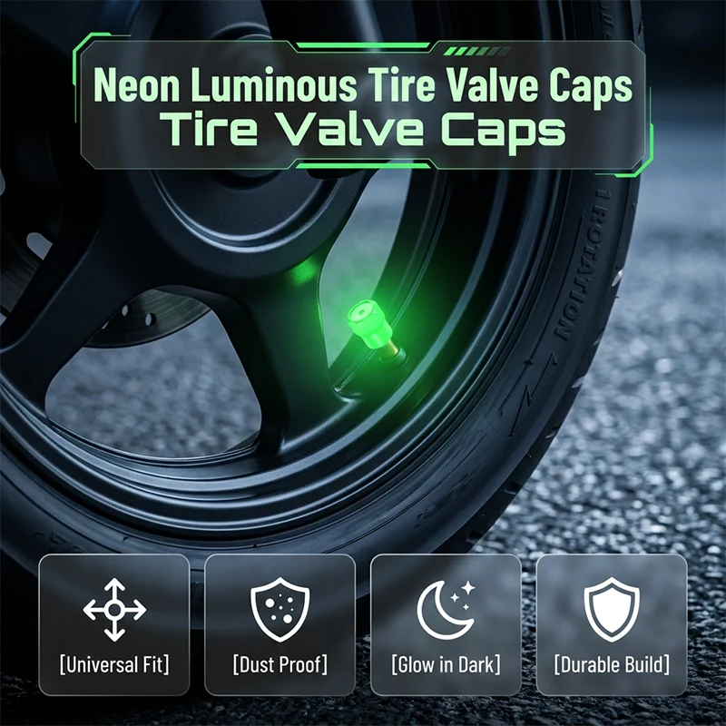 📢📢50% OFF!! ⏰Safe, cool, universal, and stylish—universal glowing tire valve caps.