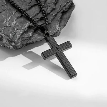 ✝️Lord's Prayer Scibble Cross Necklace