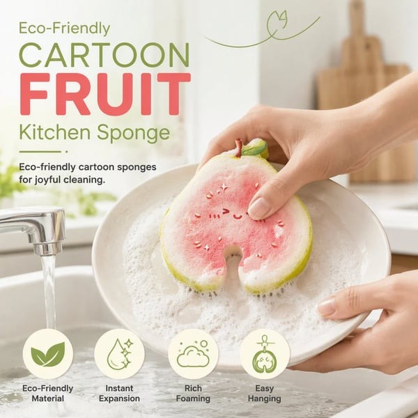 🔥LAST DAY SALE 49% OFF- 🥗✨Cute fruit-shaped dishwashing sponge brush🧴🍲