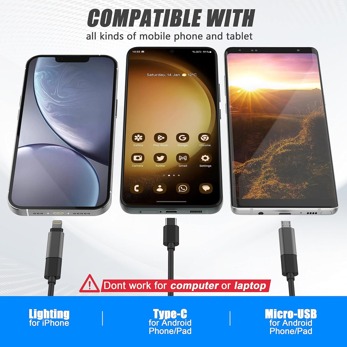 🔥LAST DAY SALE 50% OFF-🔎 Plug-and-Play Endoscope Camera - Compatible with Android & iPhone & ipad for Direct Connection