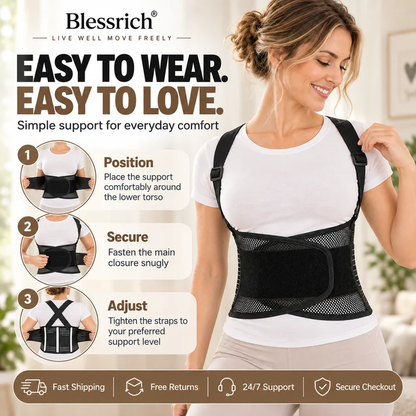⏳TIME-LIMITED 50% OFF！！！⏰ Support Your Back Instantly! Breathable 4-Rod Waist Support Brace