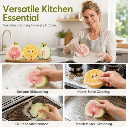 🔥LAST DAY SALE 49% OFF- 🥗✨Cute fruit-shaped dishwashing sponge brush🧴🍲