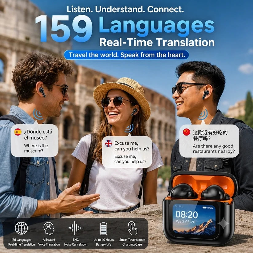 2026 New Bluetooth Wireless Noise-Canceling Translation Earbuds