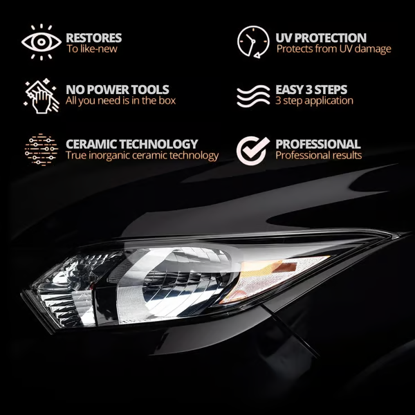 💡 Car Headlight Cleaning & Restoration Agent – Scratch Remover, UV Protection & Anti-Yellowing 🚗