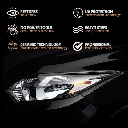 💡 Car Headlight Cleaning & Restoration Agent – Scratch Remover, UV Protection & Anti-Yellowing 🚗