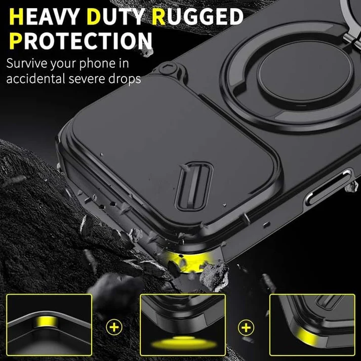 📱 LIMITED TIME 50% OFF! 🧲 Magnetic Phone Case with Ring Stand for iPhone – Military-Grade Drop Protection, 360° Rotatable Stand & Slide Camera Cover ✨