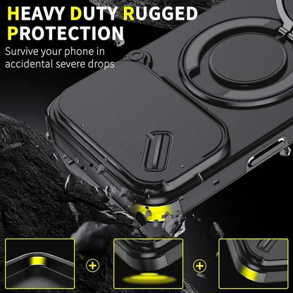 📱 LIMITED TIME 50% OFF! 🧲 Magnetic Phone Case with Ring Stand for iPhone – Military-Grade Drop Protection, 360° Rotatable Stand & Slide Camera Cover ✨