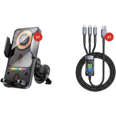 2-in-1 Smart Wireless Car Phone Mount