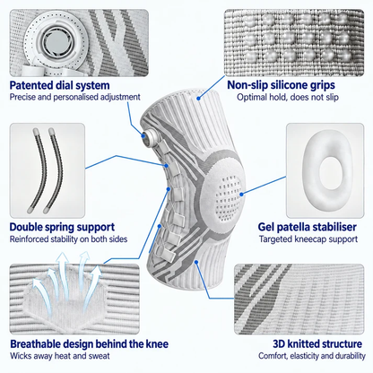 Adjustable, high-quality compression knee brace suitable for men, women, and all ages.