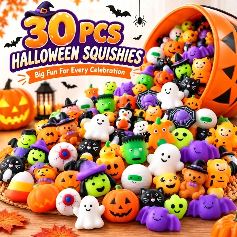 Halloween 🎃 Mega Sale: Last Day for 50% Off 🎃 30PCS Halloween Mochi Squishy Toys👻