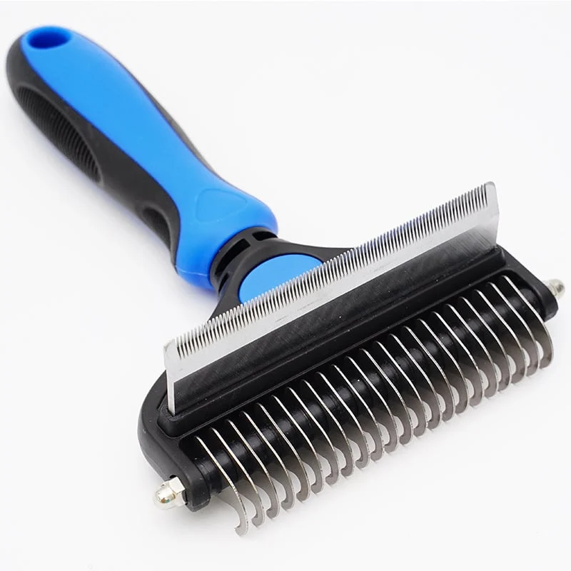 🐾Professional double-sided pet hair removal tool for dogs and cats—gentle and highly effective for a hair-free home.🐈